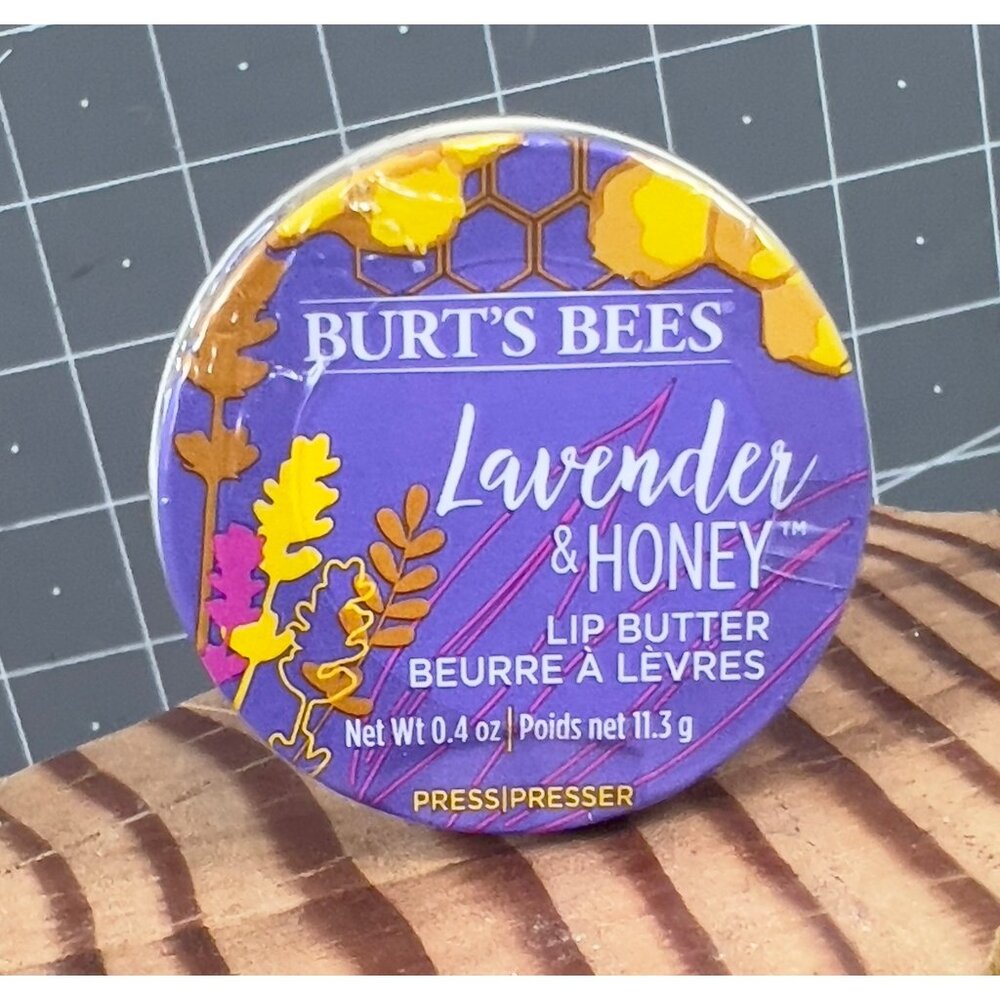 Burts Bees Lavender & Honey Lip Butter 0.4 Oz New Sealed Tin